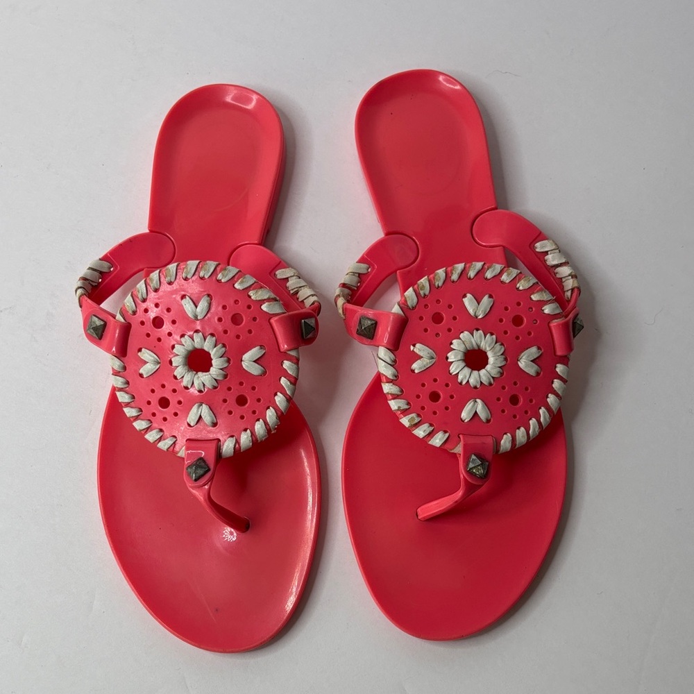 SH2 Jack Rogers Georgica Jelly Sandals Pink Women Size 6‎ Summer Resort Wear